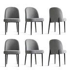 Lot de 6 chaises de salle à manger rembourrées en tissu mélangé lin avec pieds en métal, chaises d'appoint modernes sans accoudoirs pour salle à manger - Panipeachy
