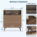 Bahut cannelé avec étagères réglables, buffet de rangement moderne pour cuisine, salon, salle à manger ou entrée