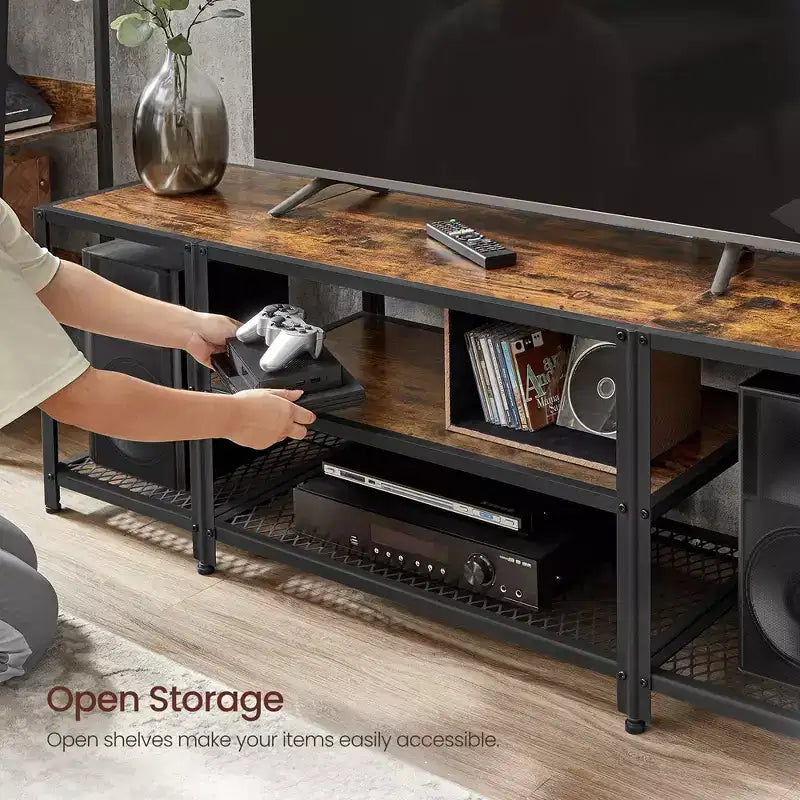 Meuble TV pour Téléviseurs, Meuble de Rangement, Console TV Industrielle Turquoise