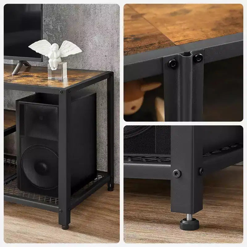 Meuble TV pour Téléviseurs, Meuble de Rangement, Console TV Industrielle Turquoise