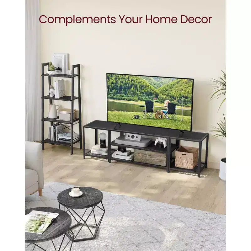 Meuble TV pour Téléviseurs, Meuble de Rangement, Console TV Industrielle Turquoise