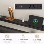 Cadre de lit plateforme enfant double avec tête de lit rembourrée de rangement, lumières LED RGB intégrées, station de recharge, ports USB, pas besoin de sommier tapissier, lit en métal