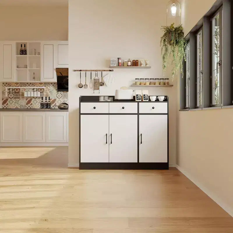 Bahut moderne COZONY avec étagères réglables, buffet de rangement avec tiroirs pour salon, salle à manger, entrée