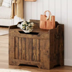 Coffre de rangement, Banc de rangement en bois avec charnière de sécurité, Coffre à couvertures avec couvercle à charnière, Supporte 159 kg, pour entrée, salon, chambre à coucher