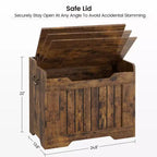 Coffre de rangement, Banc de rangement en bois avec charnière de sécurité, Coffre à couvertures avec couvercle à charnière, Supporte 159 kg, pour entrée, salon, chambre à coucher