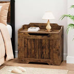 Coffre de rangement, Banc de rangement en bois avec charnière de sécurité, Coffre à couvertures avec couvercle à charnière, Supporte 159 kg, pour entrée, salon, chambre à coucher