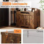 Coffre de rangement, Banc de rangement en bois avec charnière de sécurité, Coffre à couvertures avec couvercle à charnière, Supporte 159 kg, pour entrée, salon, chambre à coucher