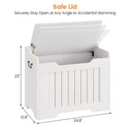 Coffre de rangement, Banc de rangement en bois avec charnière de sécurité, Coffre à couvertures avec couvercle à charnière, Supporte 159 kg, pour entrée, salon, chambre à coucher