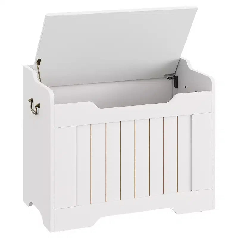 Coffre de rangement, Banc de rangement en bois avec charnière de sécurité, Coffre à couvertures avec couvercle à charnière, Supporte 159 kg, pour entrée, salon, chambre à coucher