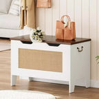 Coffre de rangement, Banc de rangement en bois avec charnière de sécurité, Coffre à couvertures avec couvercle à charnière, Supporte 159 kg, pour entrée, salon, chambre à coucher