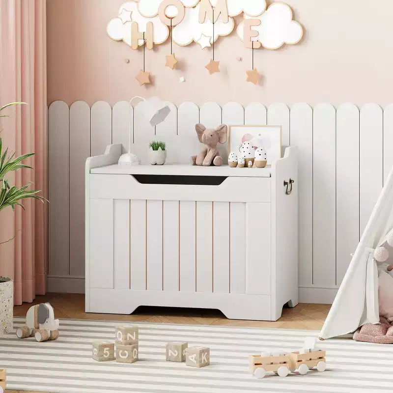 Coffre de rangement, Banc de rangement en bois avec charnière de sécurité, Coffre à couvertures avec couvercle à charnière, Supporte 159 kg, pour entrée, salon, chambre à coucher