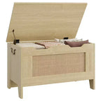 Coffre de rangement, Banc de rangement en bois avec charnière de sécurité, Coffre à couvertures avec couvercle à charnière, Supporte 159 kg, pour entrée, salon, chambre à coucher