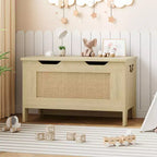 Coffre de rangement, Banc de rangement en bois avec charnière de sécurité, Coffre à couvertures avec couvercle à charnière, Supporte 159 kg, pour entrée, salon, chambre à coucher