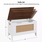 Coffre de rangement, Banc de rangement en bois avec charnière de sécurité, Coffre à couvertures avec couvercle à charnière, Supporte 159 kg, pour entrée, salon, chambre à coucher