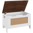 Coffre de rangement, Banc de rangement en bois avec charnière de sécurité, Coffre à couvertures avec couvercle à charnière, Supporte 159 kg, pour entrée, salon, chambre à coucher