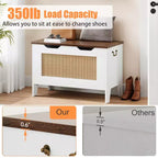 Coffre de rangement, Banc de rangement en bois avec charnière de sécurité, Coffre à couvertures avec couvercle à charnière, Supporte 159 kg, pour entrée, salon, chambre à coucher