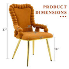 Lot de 2 Chaises de Salle à Manger Modernes en Velours avec Pieds en Métal, Chaises d'Appoint Rembourrées pour Cuisine, Salle à Manger ou Salons-Panipeachy
