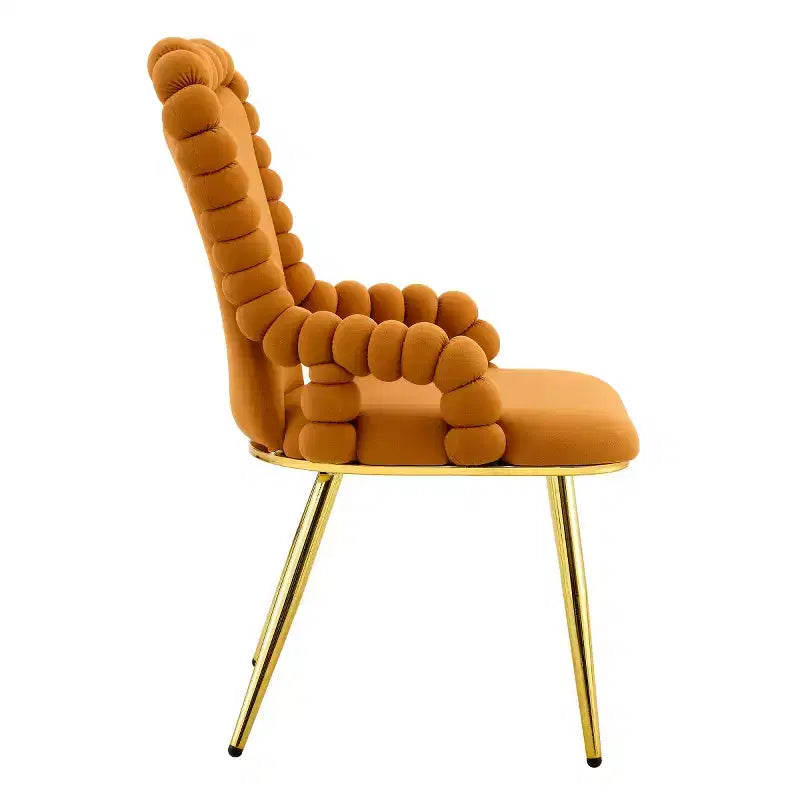 Lot de 2 Chaises de Salle à Manger Modernes en Velours avec Pieds en Métal, Chaises d'Appoint Rembourrées pour Cuisine, Salle à Manger ou Salons-Panipeachy