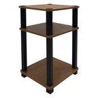Table d'appoint à 3 étagères Redmon, meuble de rangement autoportant, grain de bois de chêne