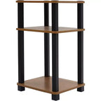 Table d'appoint à 3 étagères Redmon, meuble de rangement autoportant, grain de bois de chêne