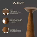 COZAYH Tables d'appoint rondes hautes pour salons ou chambres, noyer, lot de 2