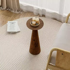 COZAYH Tables d'appoint rondes hautes pour salons ou chambres, noyer, lot de 2