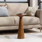 COZAYH Tables d'appoint rondes hautes pour salons ou chambres, noyer, lot de 2