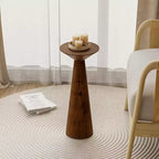 COZAYH Tables d'appoint rondes hautes pour salons ou chambres, noyer, lot de 2