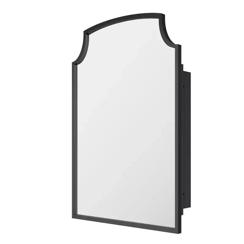Armoire à pharmacie encadrée en métal 20x30 pouces - Armoire de salle de bain avec miroir et rangement, à fixer au mur ou encastrable, noir