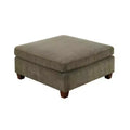 Royal Hampton 37 Inches Fabric Upholstered Wooden Ottoman, Taupe Brown