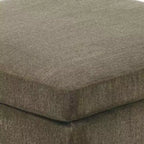 Royal Hampton pouf en bois rembourré de tissu de 37 pouces, marron taupe
