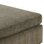 Royal Hampton pouf en bois rembourré de tissu de 37 pouces, marron taupe