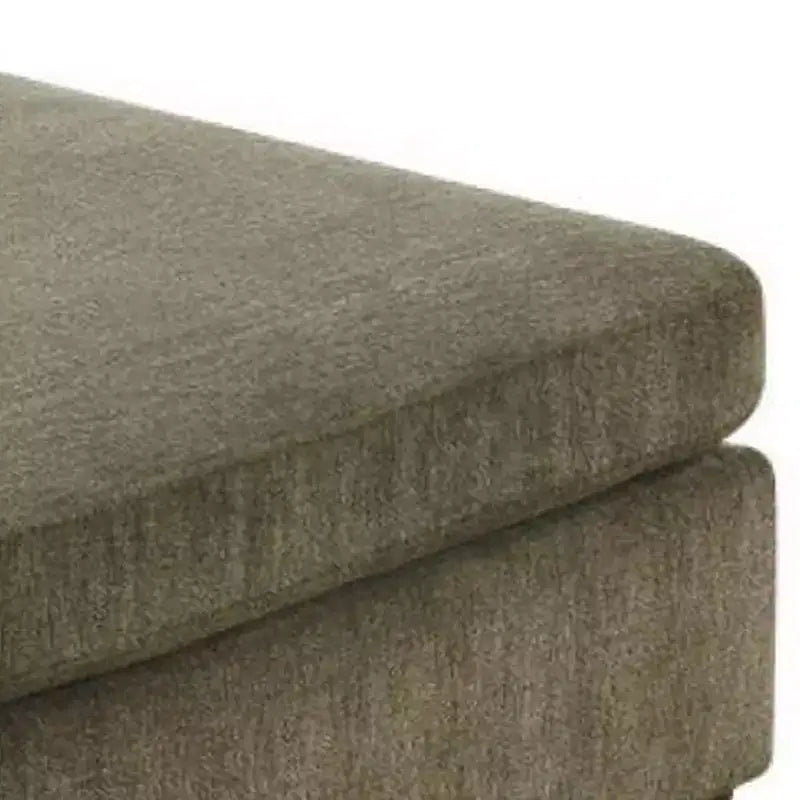 Royal Hampton pouf en bois rembourré de tissu de 37 pouces, marron taupe