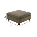 Royal Hampton pouf en bois rembourré de tissu de 37 pouces, marron taupe