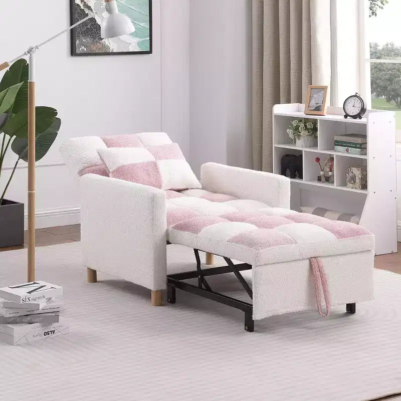 Fauteuil convertible moderne Okak avec lit gigogne, fauteuil rembourré pour salon, chambre, bureau