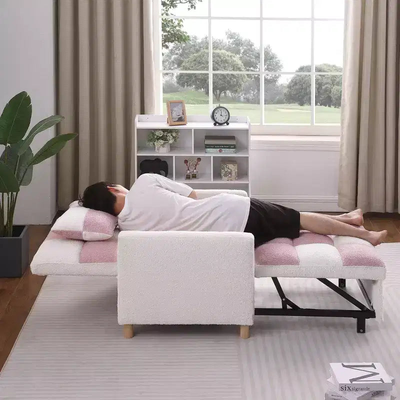 Fauteuil convertible moderne Okak avec lit gigogne, fauteuil rembourré pour salon, chambre, bureau