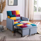Fauteuil convertible moderne Okak avec lit gigogne, fauteuil rembourré pour salon, chambre, bureau