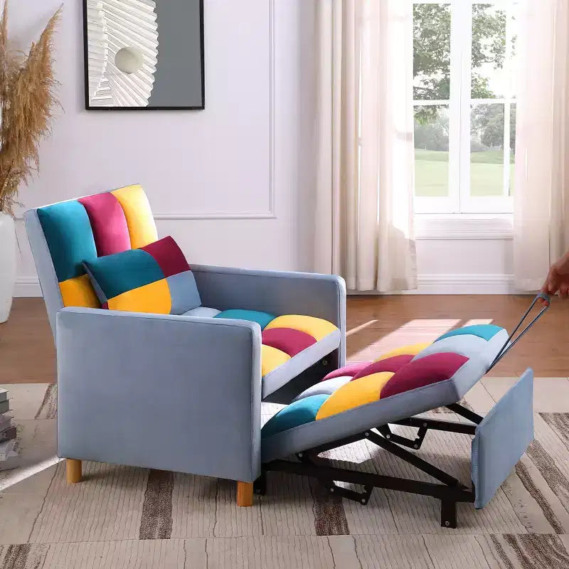 Fauteuil convertible moderne Okak avec lit gigogne, fauteuil rembourré pour salon, chambre, bureau