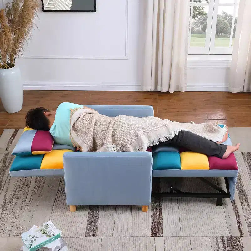 Fauteuil convertible moderne Okak avec lit gigogne, fauteuil rembourré pour salon, chambre, bureau