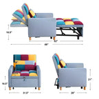 Fauteuil convertible moderne Okak avec lit gigogne, fauteuil rembourré pour salon, chambre, bureau
