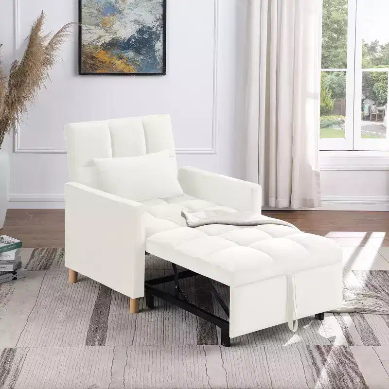 Fauteuil convertible moderne Okak avec lit gigogne, fauteuil rembourré pour salon, chambre, bureau