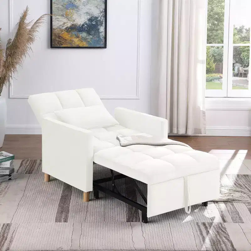 Fauteuil convertible moderne Okak avec lit gigogne, fauteuil rembourré pour salon, chambre, bureau