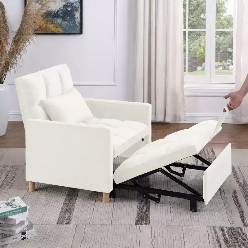 Fauteuil convertible moderne Okak avec lit gigogne, fauteuil rembourré pour salon, chambre, bureau