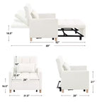 Fauteuil convertible moderne Okak avec lit gigogne, fauteuil rembourré pour salon, chambre, bureau