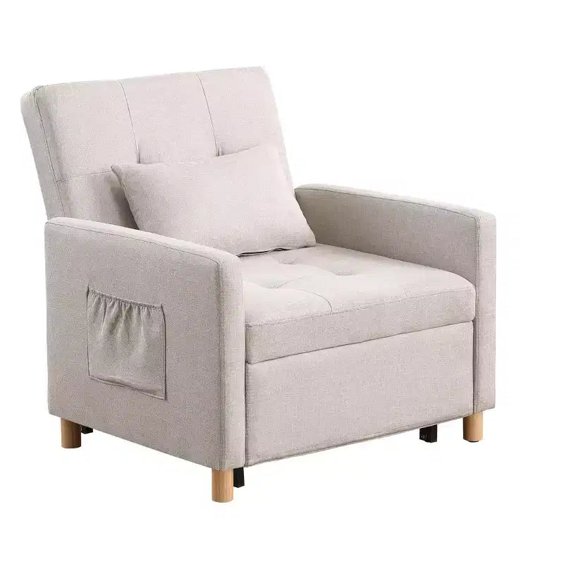 Fauteuil convertible moderne Okak avec lit gigogne, fauteuil rembourré pour salon, chambre, bureau
