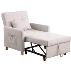 Fauteuil convertible moderne Okak avec lit gigogne, fauteuil rembourré pour salon, chambre, bureau