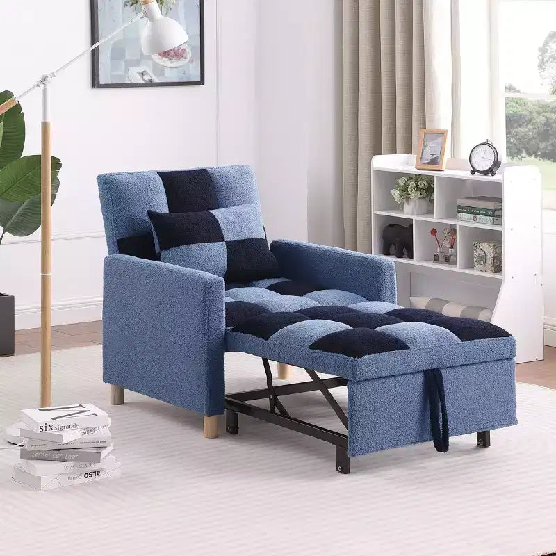 Fauteuil convertible moderne Okak avec lit gigogne, fauteuil rembourré pour salon, chambre, bureau
