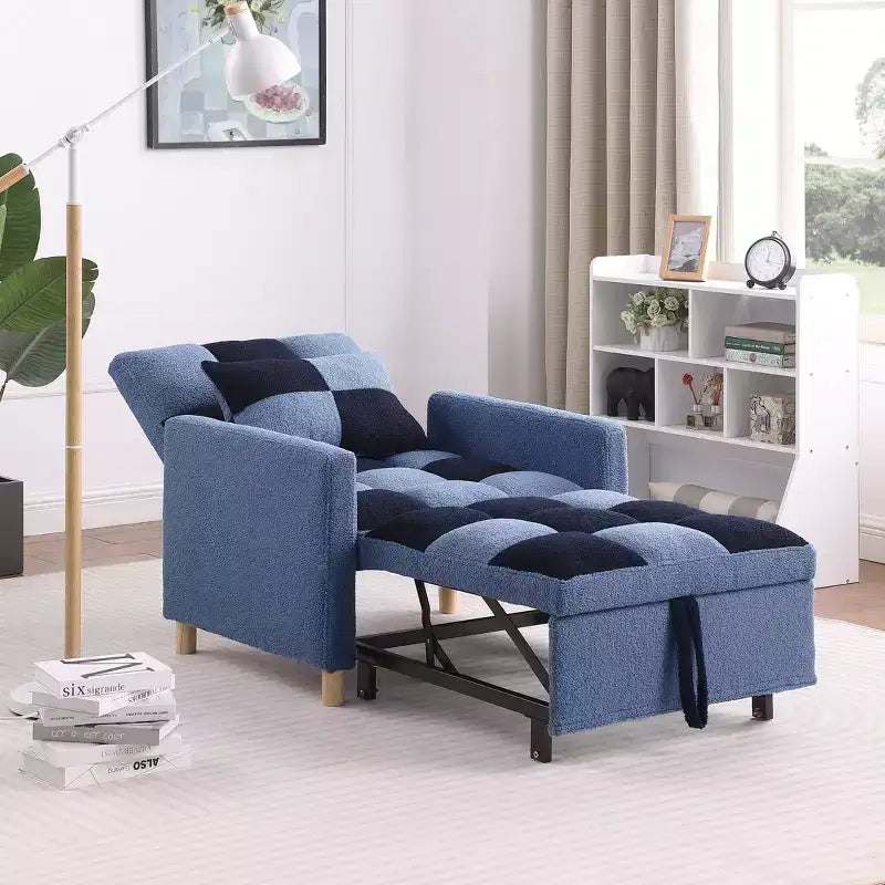Fauteuil convertible moderne Okak avec lit gigogne, fauteuil rembourré pour salon, chambre, bureau