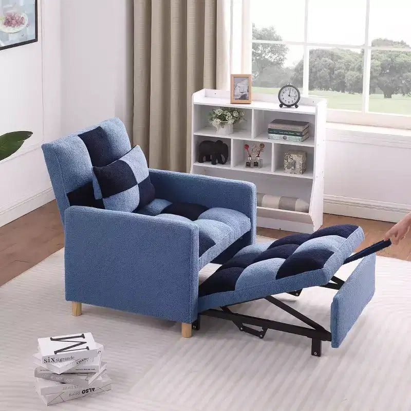 Fauteuil convertible moderne Okak avec lit gigogne, fauteuil rembourré pour salon, chambre, bureau