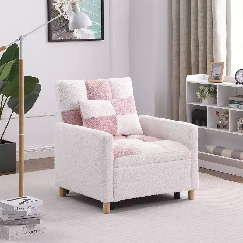 Fauteuil convertible moderne Okak avec lit gigogne, fauteuil rembourré pour salon, chambre, bureau